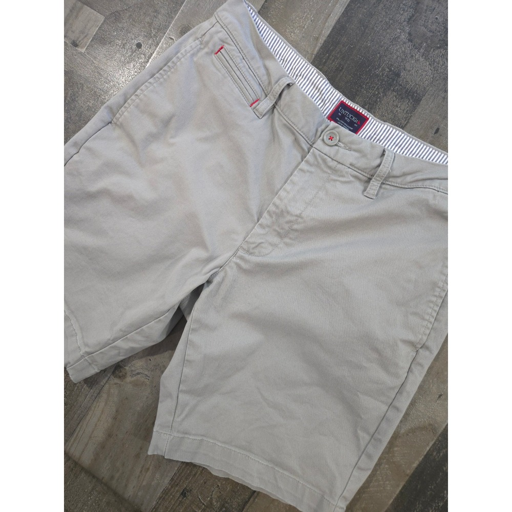 UNTUCKit St. Vincent Grey Chino Shorts Mens 32 Regular Fit 40500 Stretch Cotton
